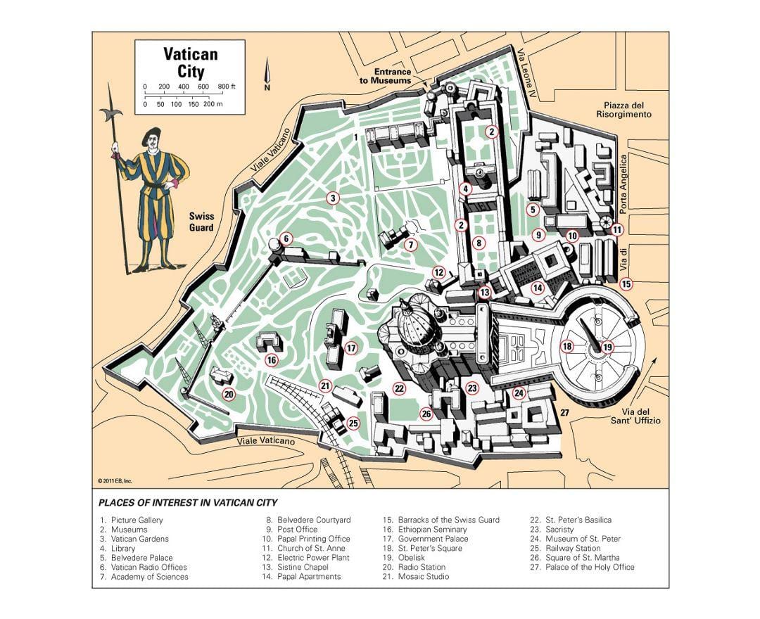 מפת מוזיאון הוותיקן החדר